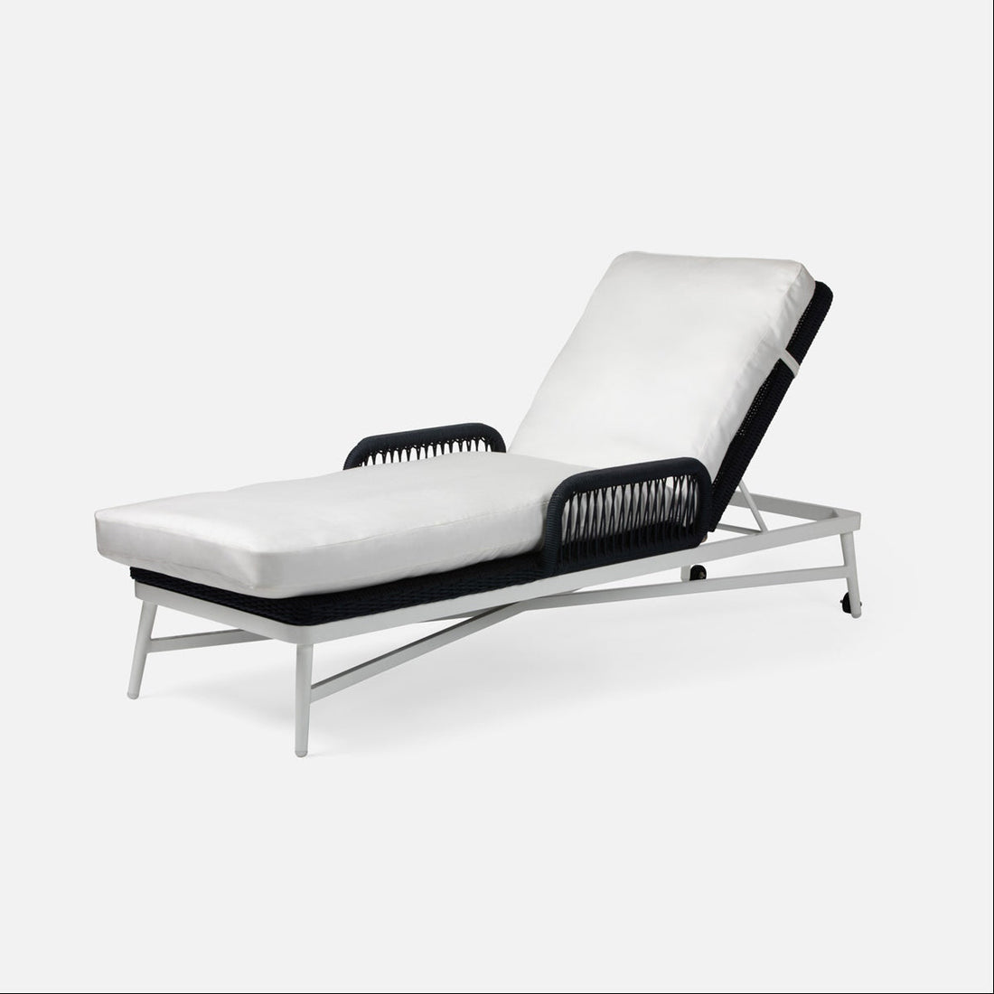 Made Goods Hendrick Aluminum Outdoor Chaise Lounge in Weser Fabric