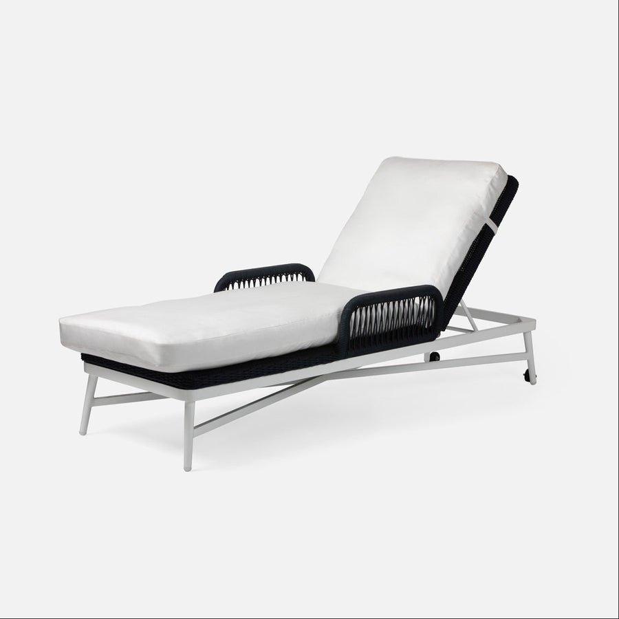 Made Goods Hendrick Aluminum Outdoor Chaise Lounge in Lambro Boucle