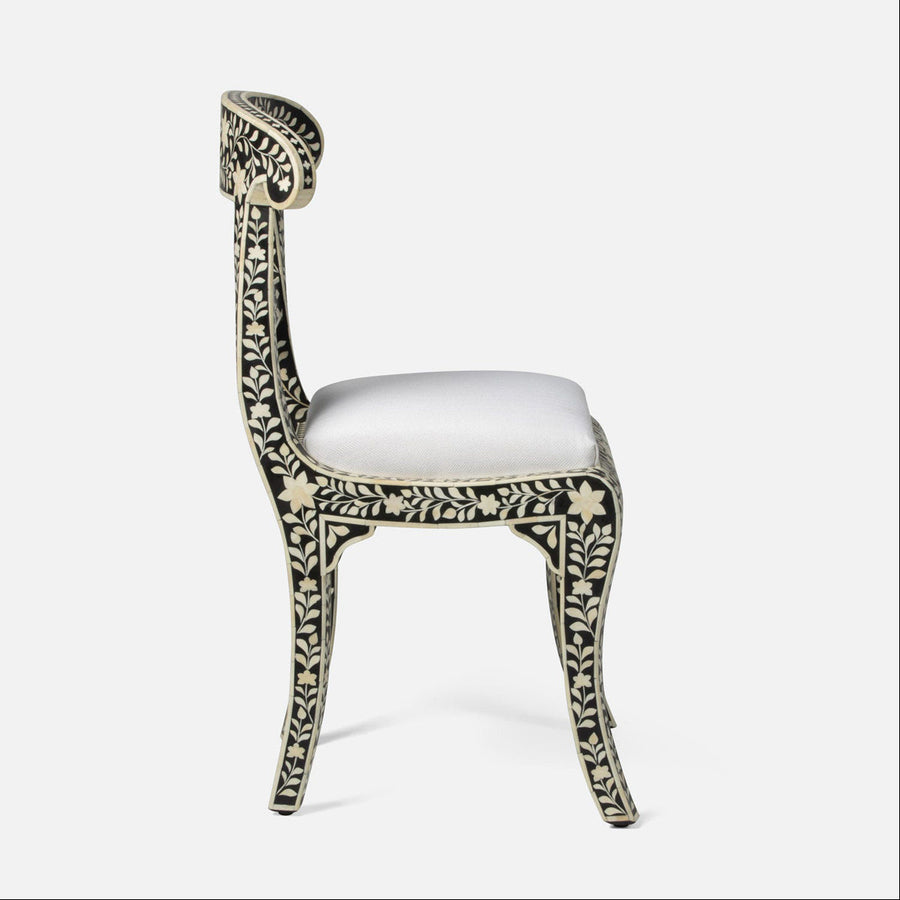 Made Goods Ines Rajasthan Bone Inlay Accent Chair in Black Resin