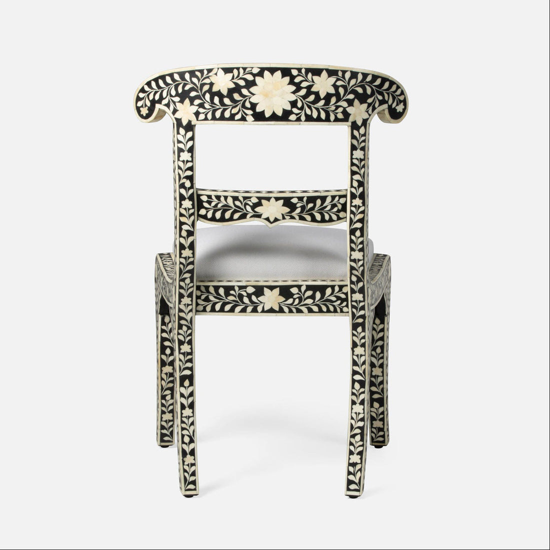 Made Goods Ines Rajasthan Bone Inlay Accent Chair in Black Resin