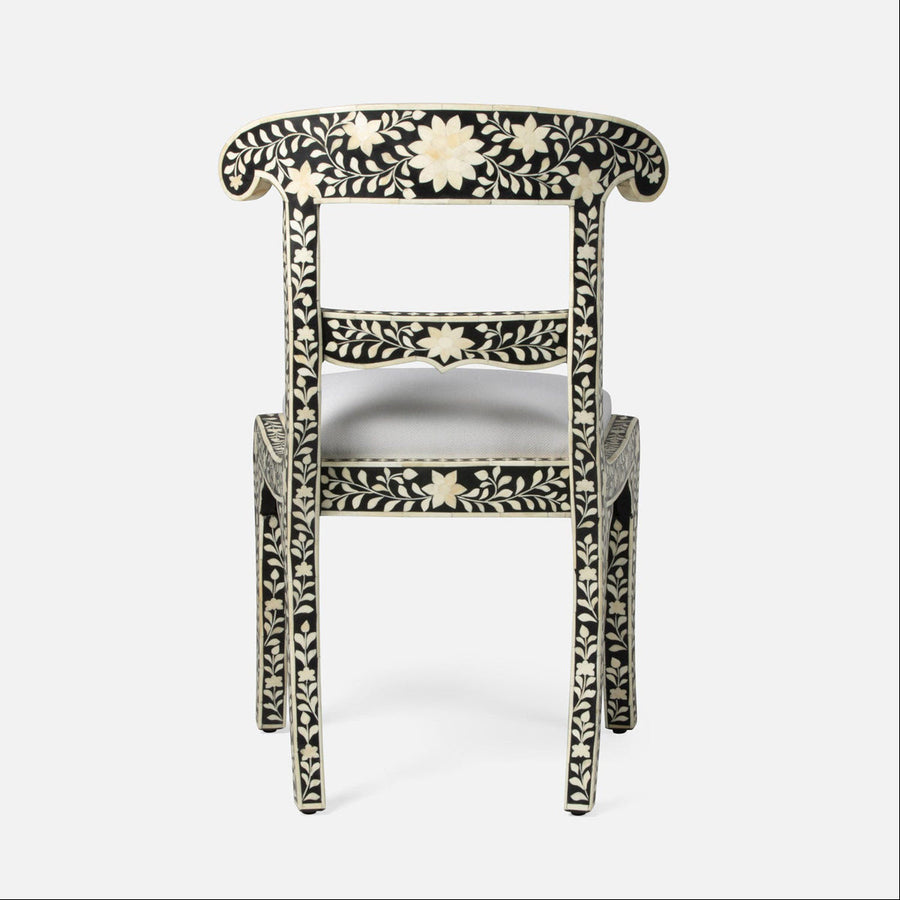 Made Goods Ines Rajasthan Bone Inlay Accent Chair in Black Resin