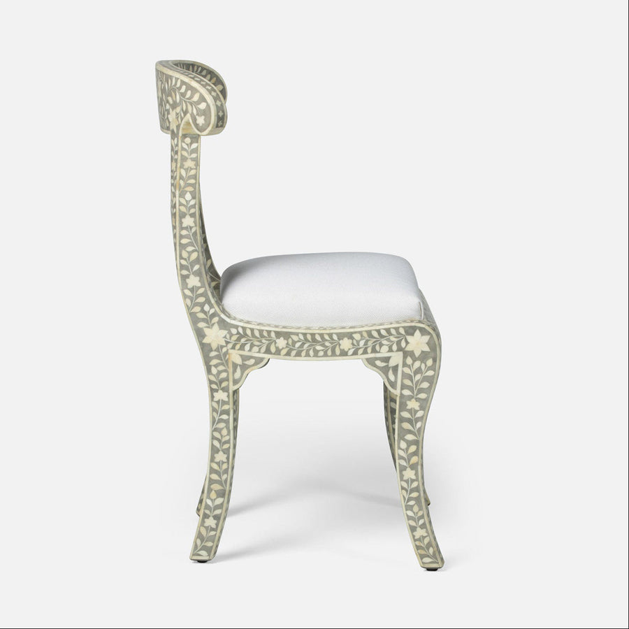 Made Goods Ines Rajasthan Bone Inlay Accent Chair in Gray Resin