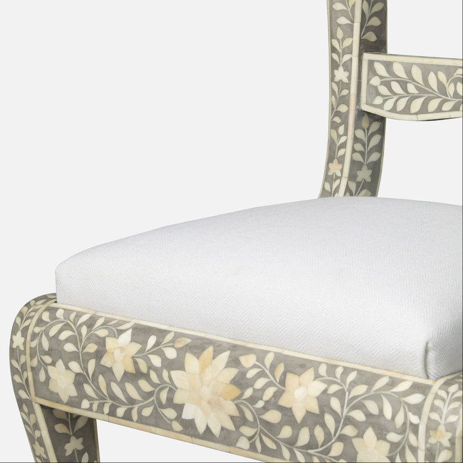 Made Goods Ines Rajasthan Bone Inlay Accent Chair in Gray Resin