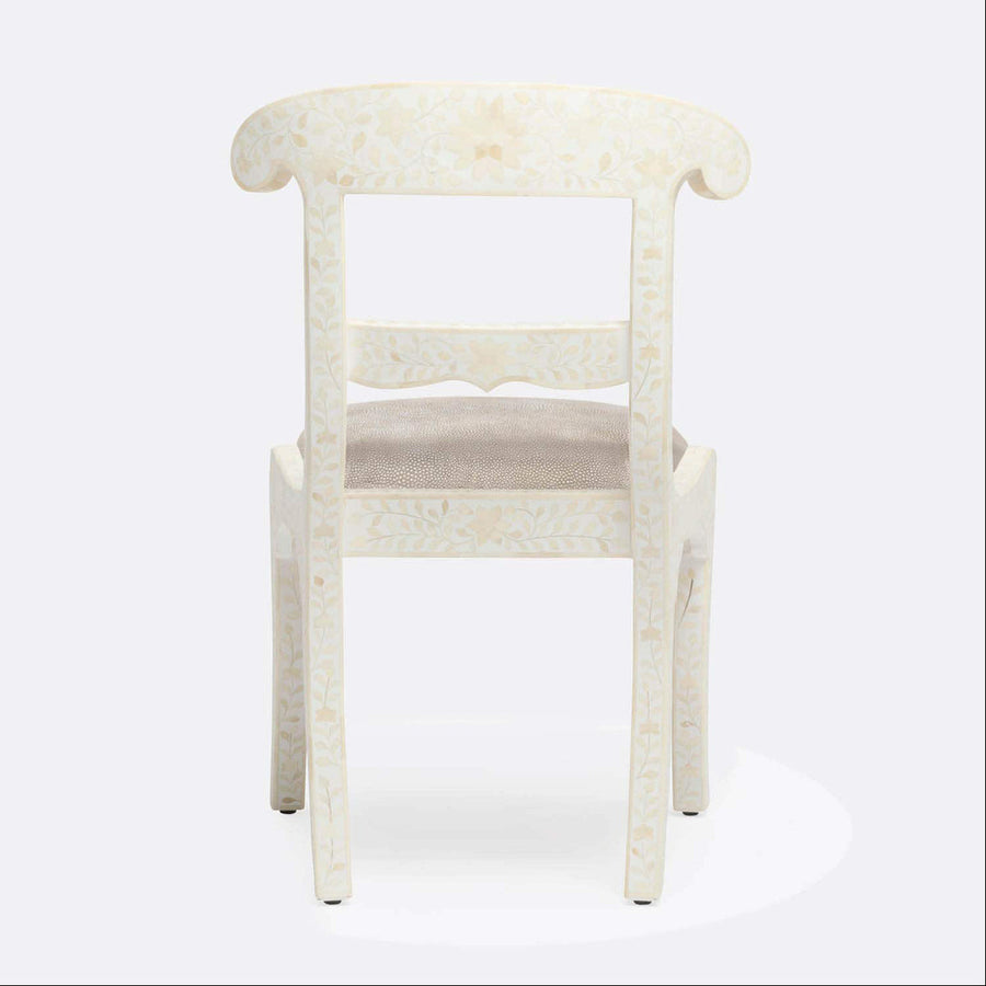 Made Goods Ines Rajasthan Bone Inlay Accent Chair in White Resin