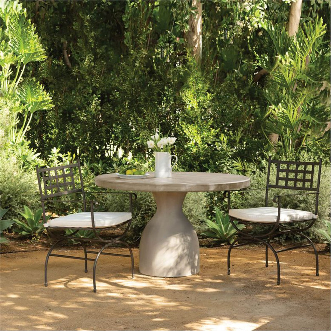 Made Goods Irving Round Concrete Outdoor Dining Table