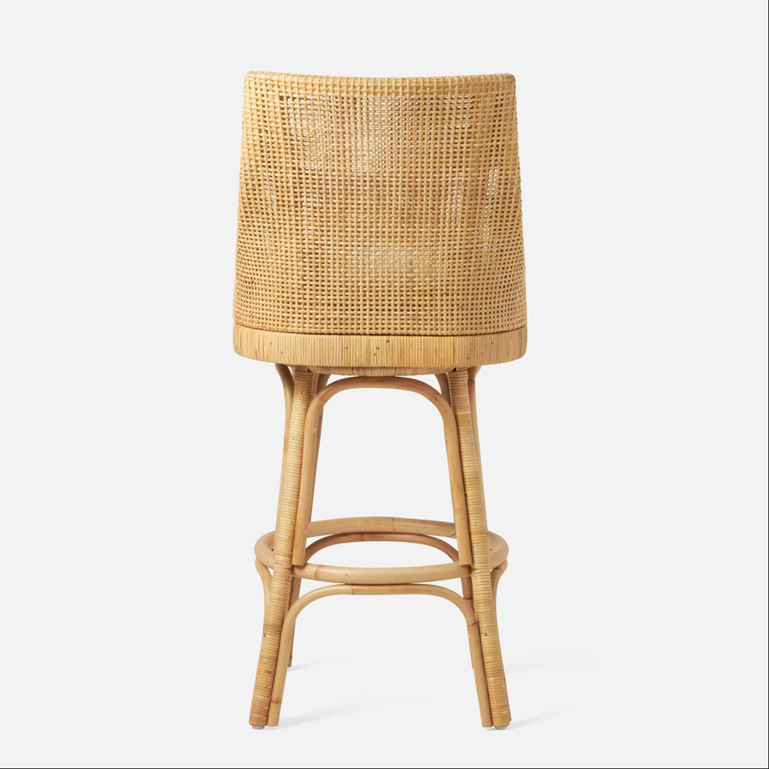 Made Goods Isla Woven Rattan Bar Stool in Mondego Cotton Jute