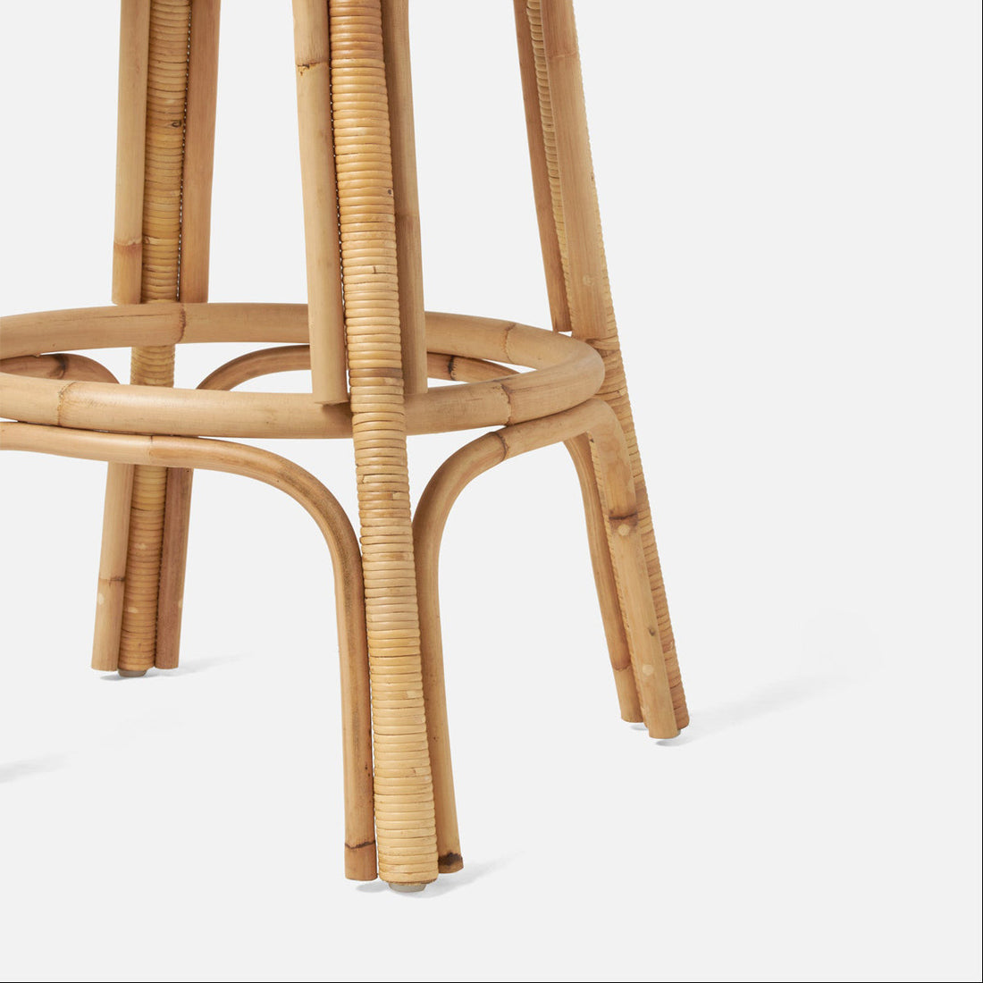 Made Goods Isla Woven Rattan Bar Stool in Weser Fabric