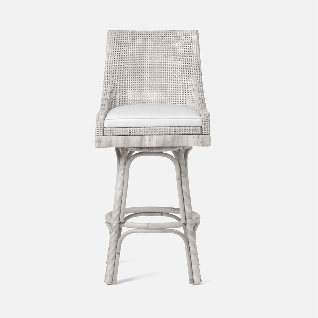 Made Goods Isla Woven Rattan Bar Stool in Clyde Fabric