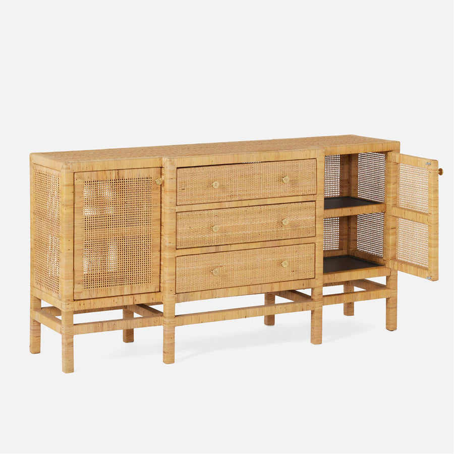 Made Goods Isla Deep Drawer Peeled Rattan Buffet