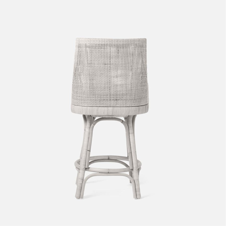 Made Goods Isla Woven Rattan Counter Stool in Liard Cotton Velvet