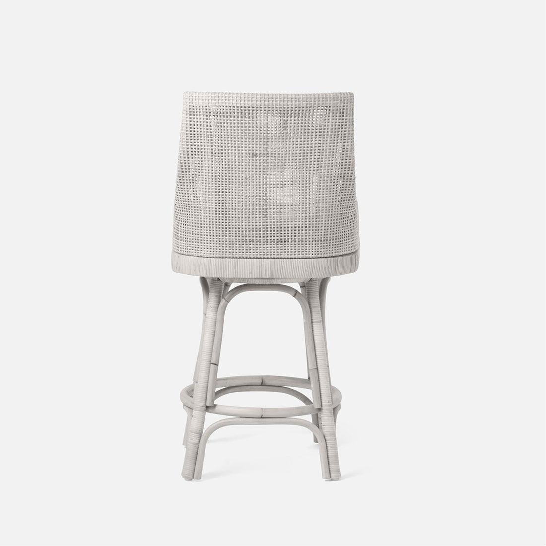 Made Goods Isla Woven Rattan Counter Stool in Marano Lambskin