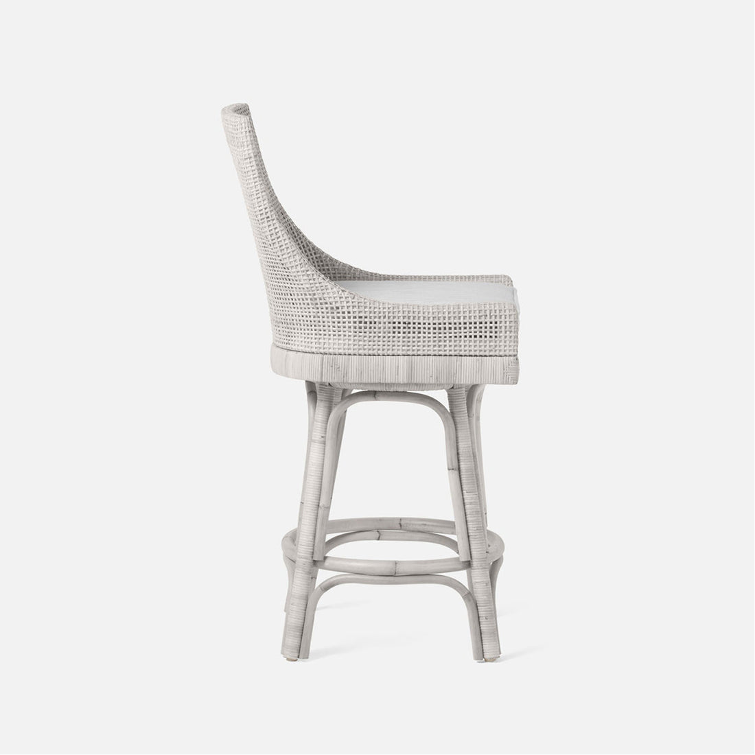 Made Goods Isla Woven Rattan Counter Stool in Aras Mohair