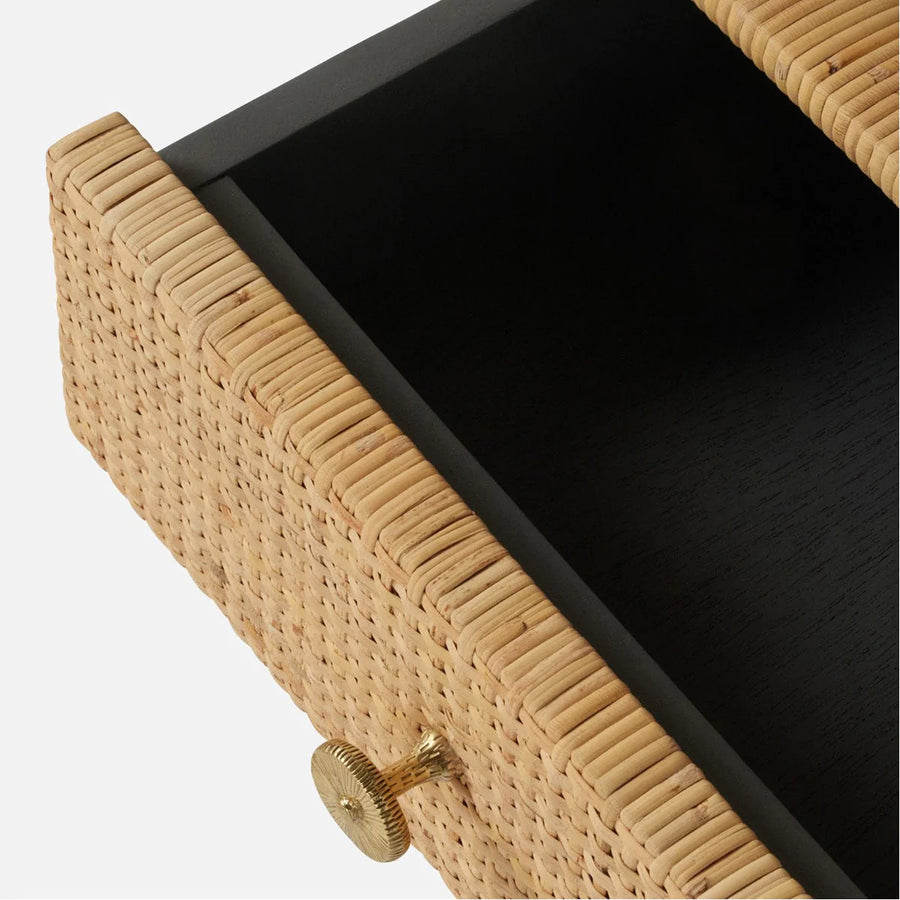 Made Goods Isla Woven Rattan Open Shelves Desk