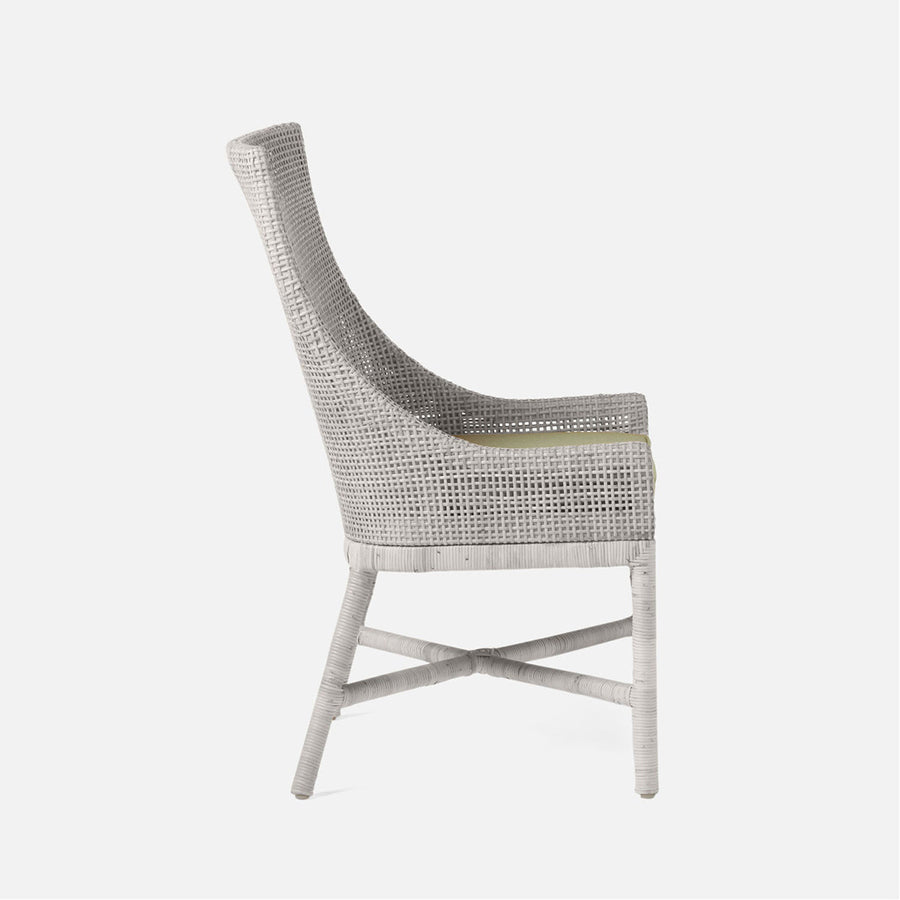 Made Goods Isla Woven Rattan Dining Chair in Lambro Boucle