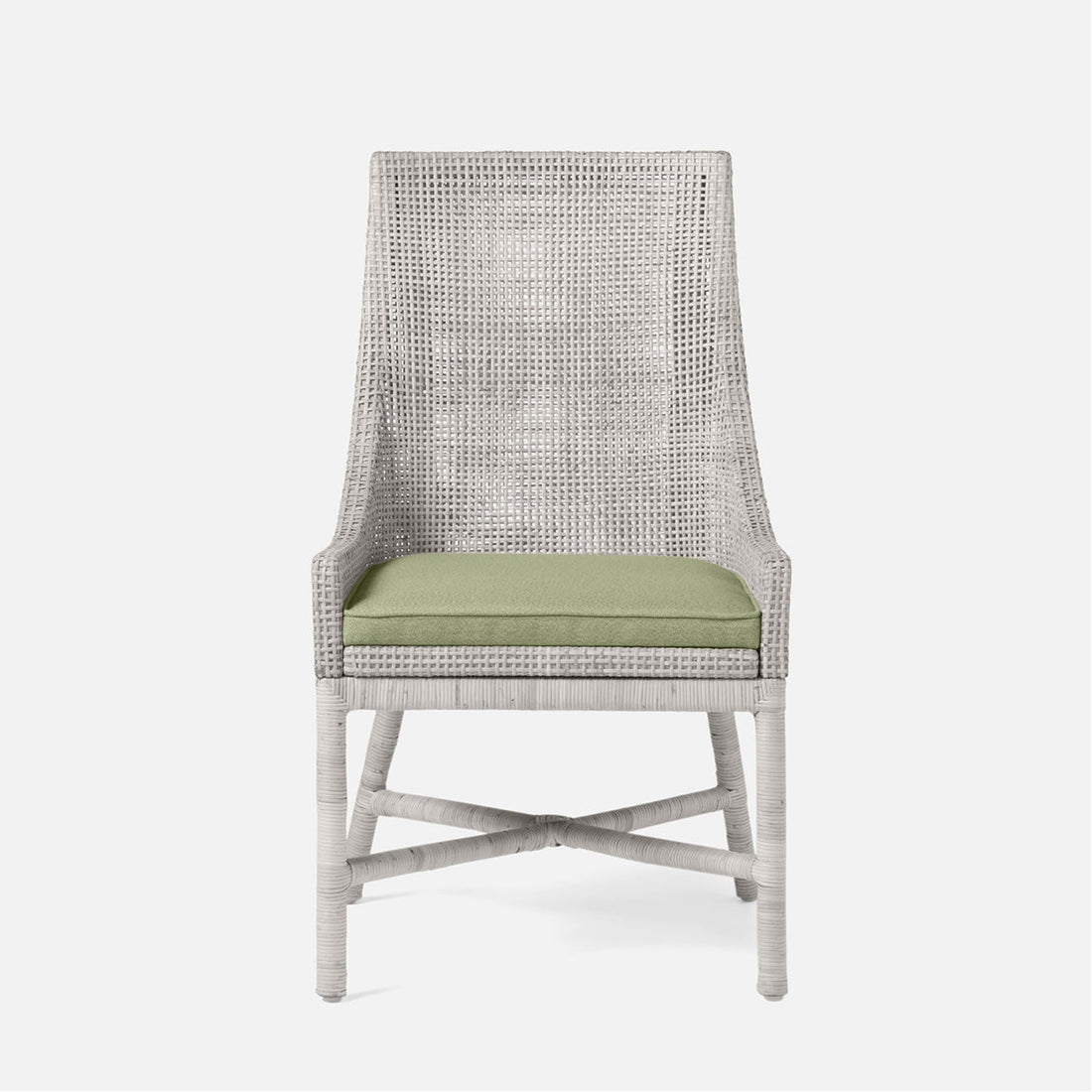 Made Goods Isla Woven Rattan Dining Chair in Kern Fabric