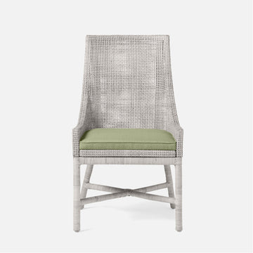 Made Goods Isla Woven Rattan Dining Chair in Lambro Boucle