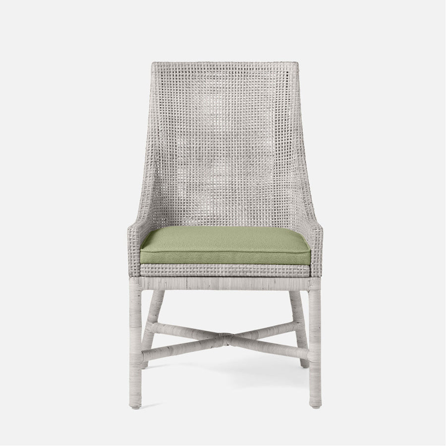 Made Goods Isla Woven Rattan Dining Chair in Havel Velvet