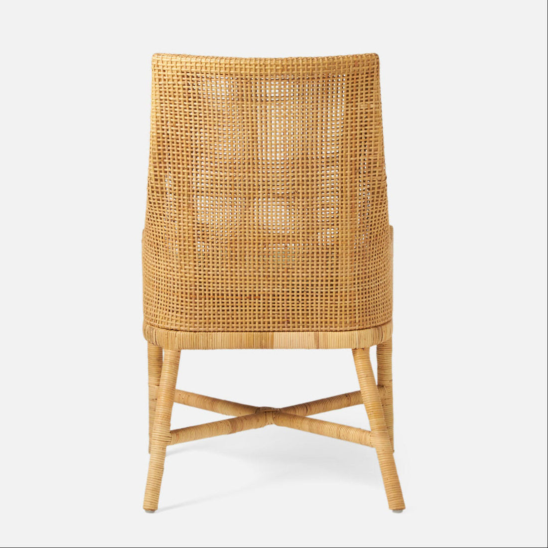 Made Goods Isla Woven Rattan Dining Chair in Havel Velvet