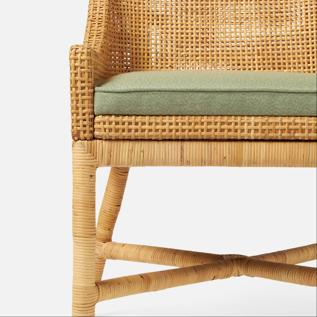 Made Goods Isla Woven Rattan Dining Chair in Havel Velvet