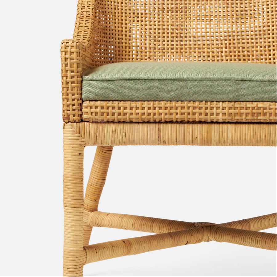 Made Goods Isla Woven Rattan Dining Chair in Havel Velvet