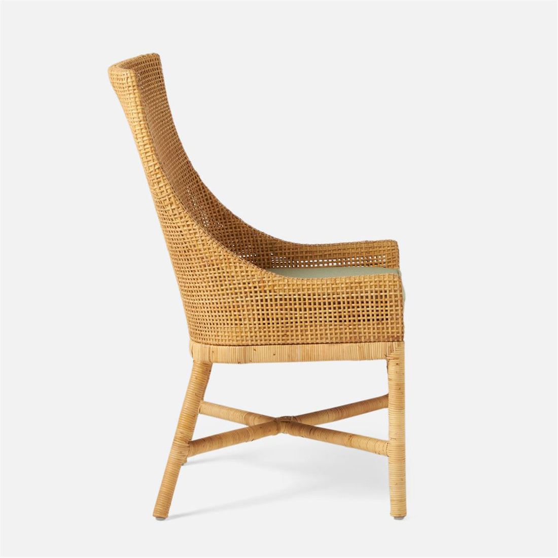 Made Goods Isla Woven Rattan Dining Chair in Lambro Boucle