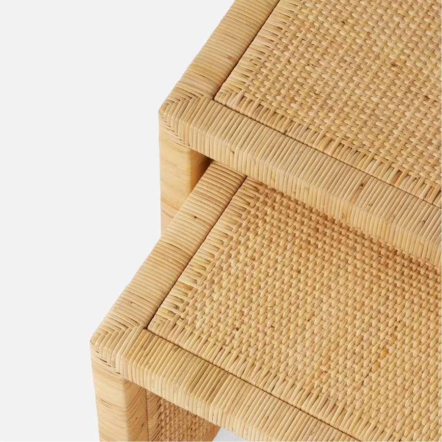 Made Goods Isla Woven Rattan Nesting Tables, 2-Piece Set