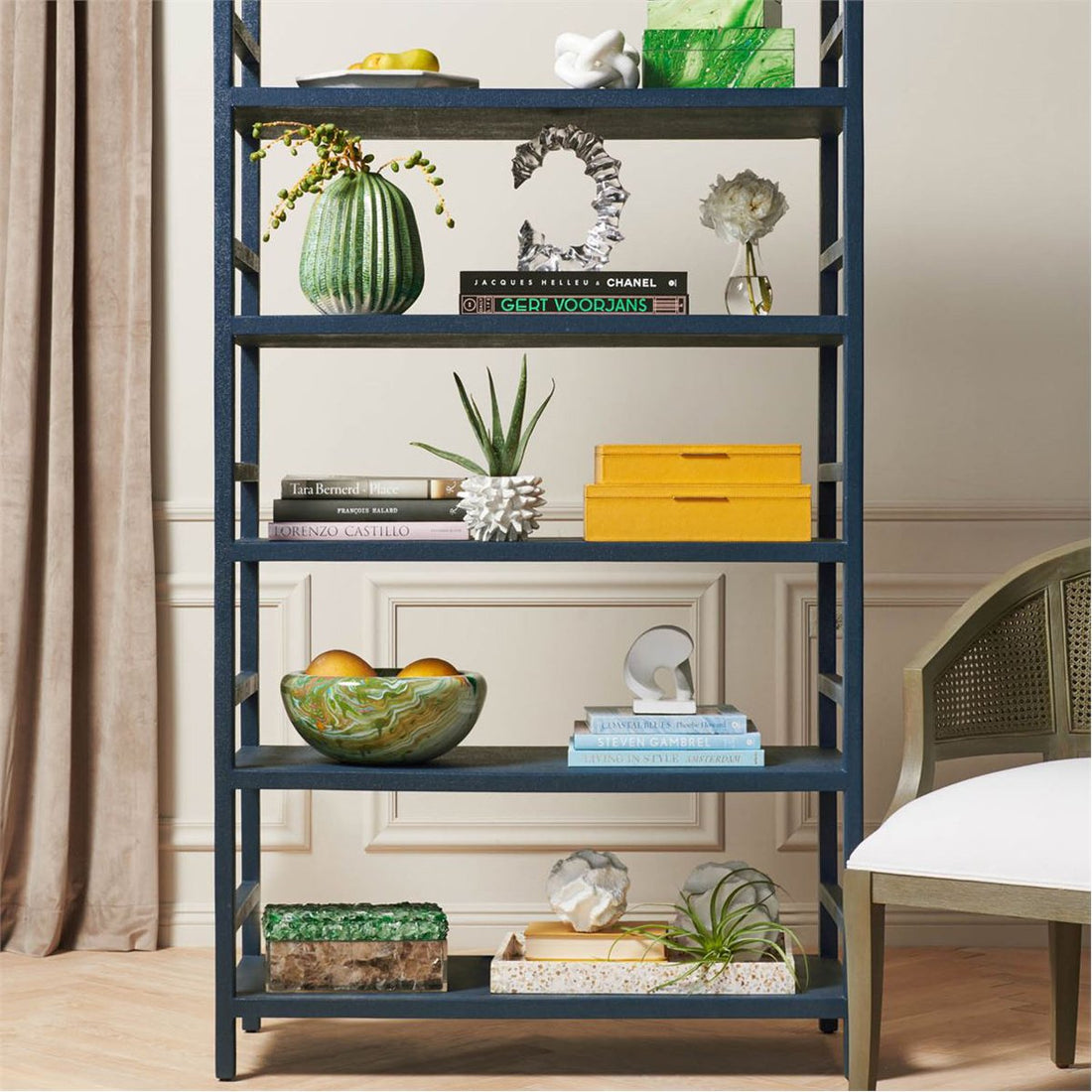 Made Goods Jake 6-Shelf Faux Belgian Linen Bookcase