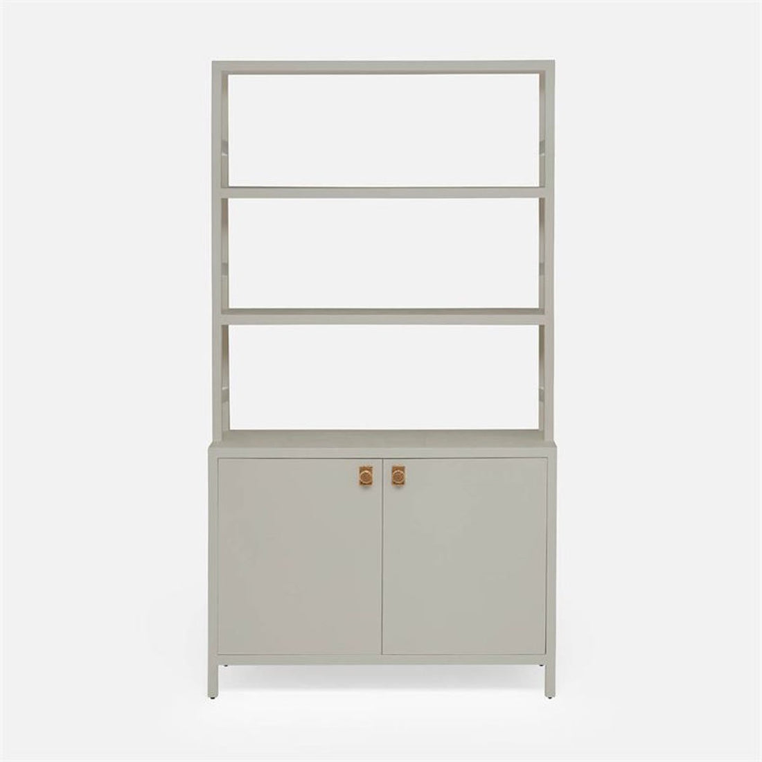 Made Goods Jake Faux Belgian Linen Bookcase with Hutch