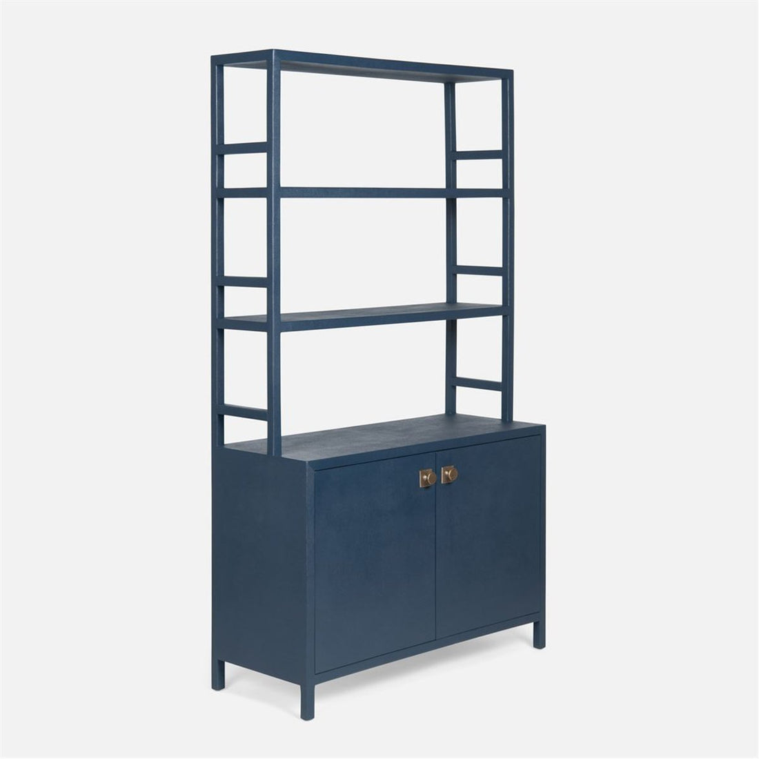 Made Goods Jake Faux Belgian Linen Bookcase with Hutch