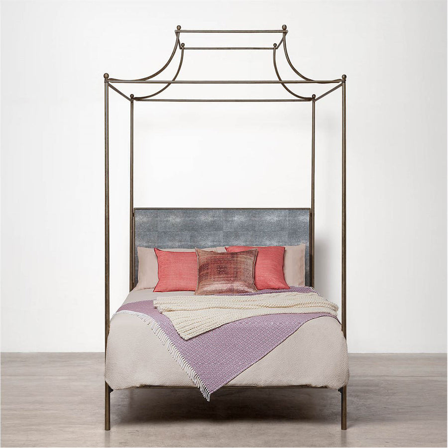 Made Goods Janelle Scalloped Iron Canopy Bed in Kern Fabric