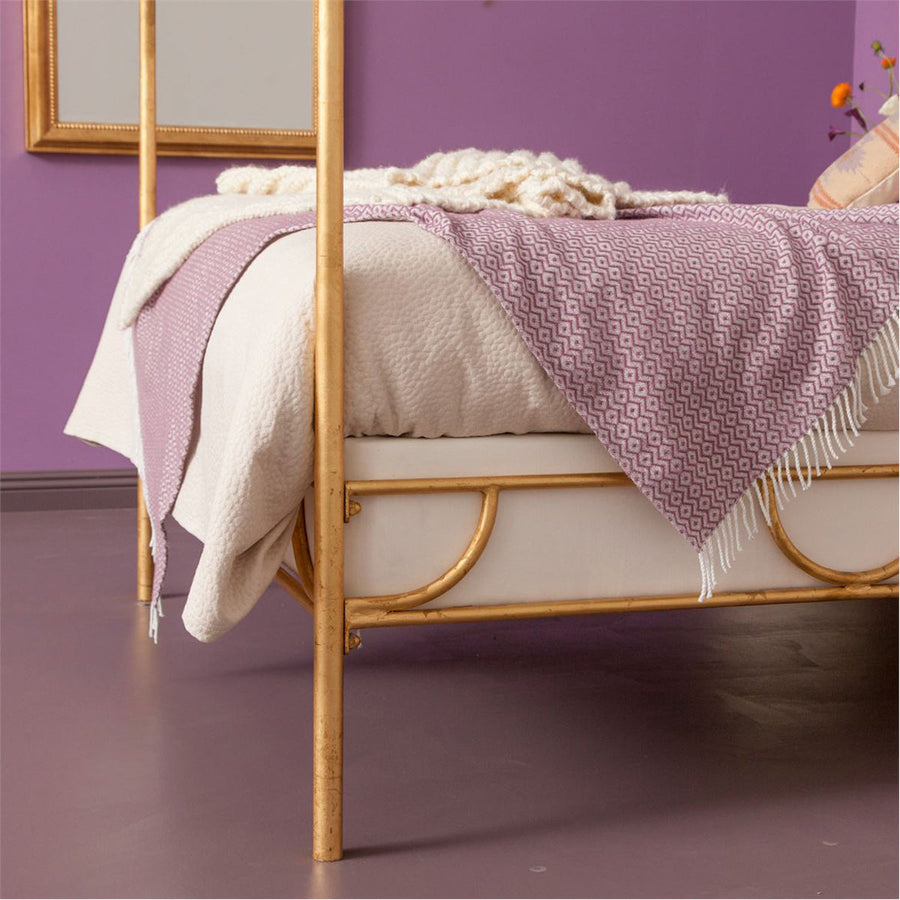 Made Goods Janelle Scalloped Iron Canopy Bed in Volta Fabric