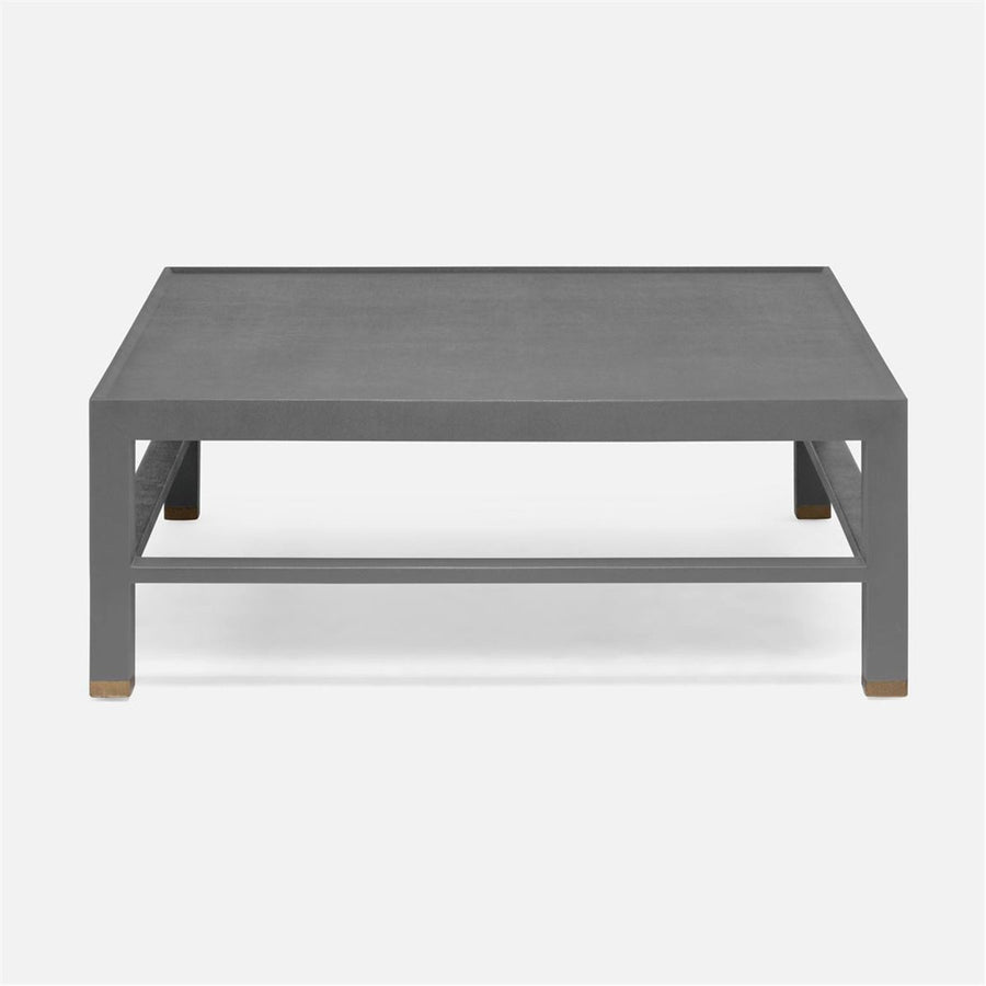 Made Goods Jarin 52-Inch Rectangle Faux Belgian Linen Coffee Table