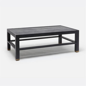 Made Goods Jarin 52-Inch Rectangle Faux Belgian Linen Coffee Table