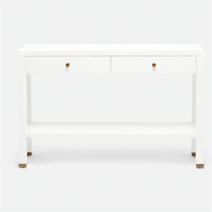 Made Goods Jarin Faux Belgian Linen Console Table