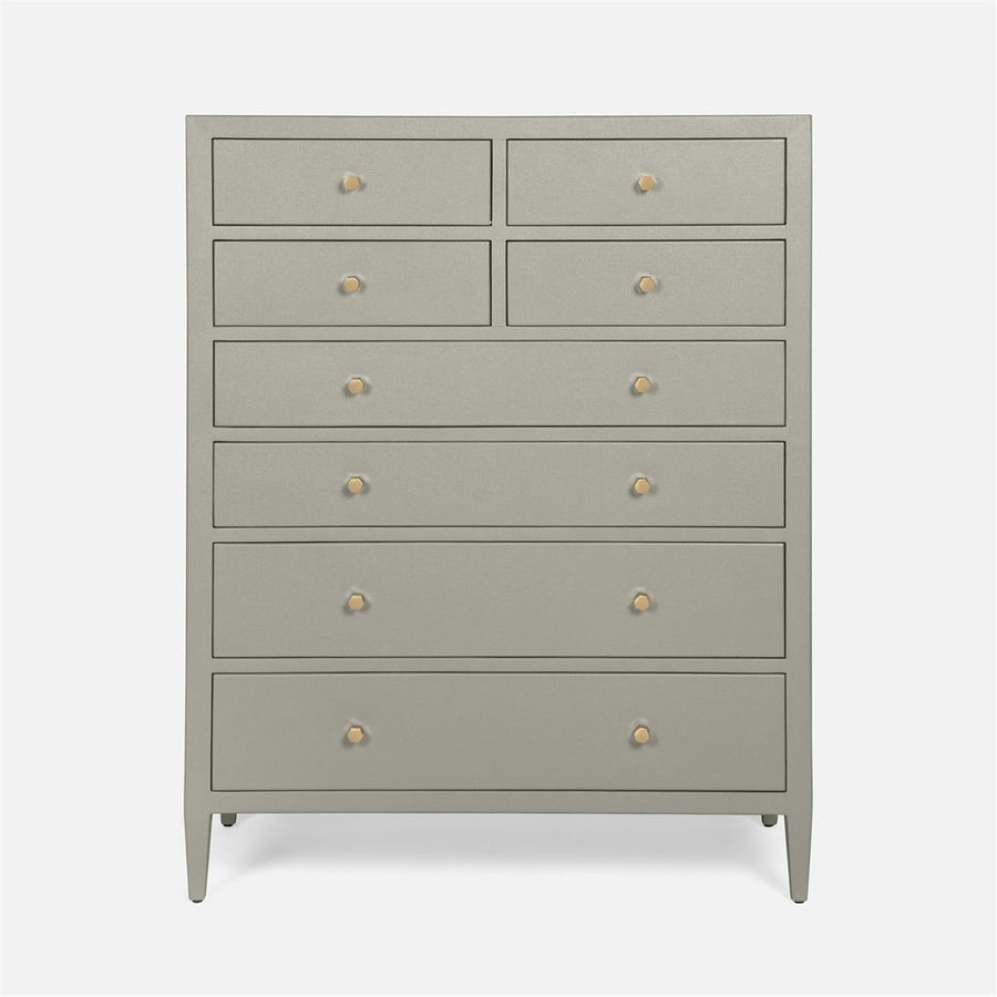 Made Goods Jarin Faux Belgian Linen Tallboy Dresser