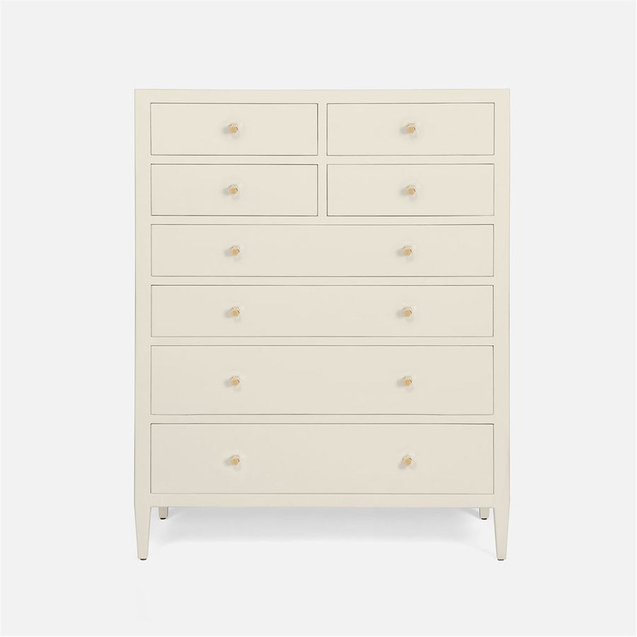 Made Goods Jarin Faux Belgian Linen Tallboy Dresser