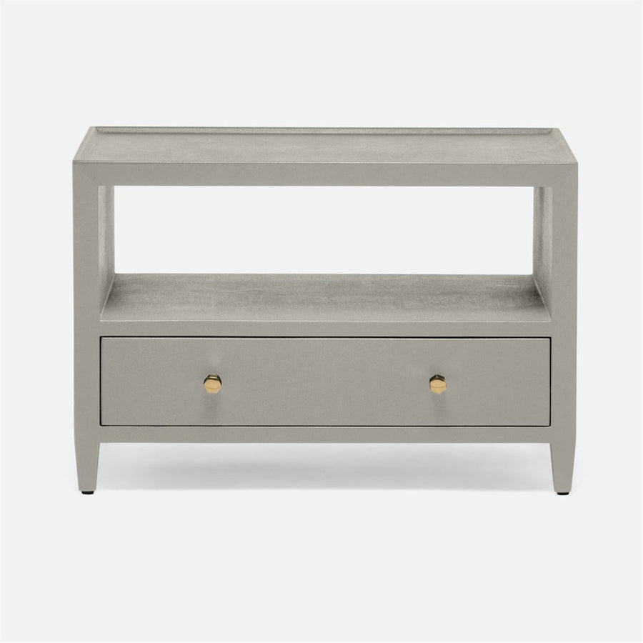 Made Goods Jarin 22-Inch Height Faux Belgian Linen Double Nightstand