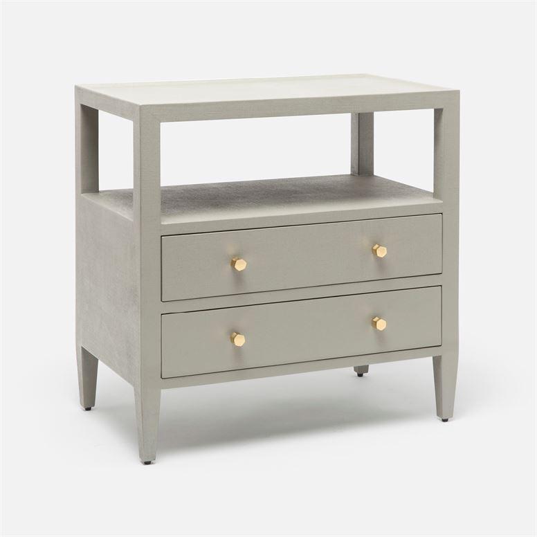 Made Goods Jarin Faux Belgian Linen 2-Drawer Double Nightstand