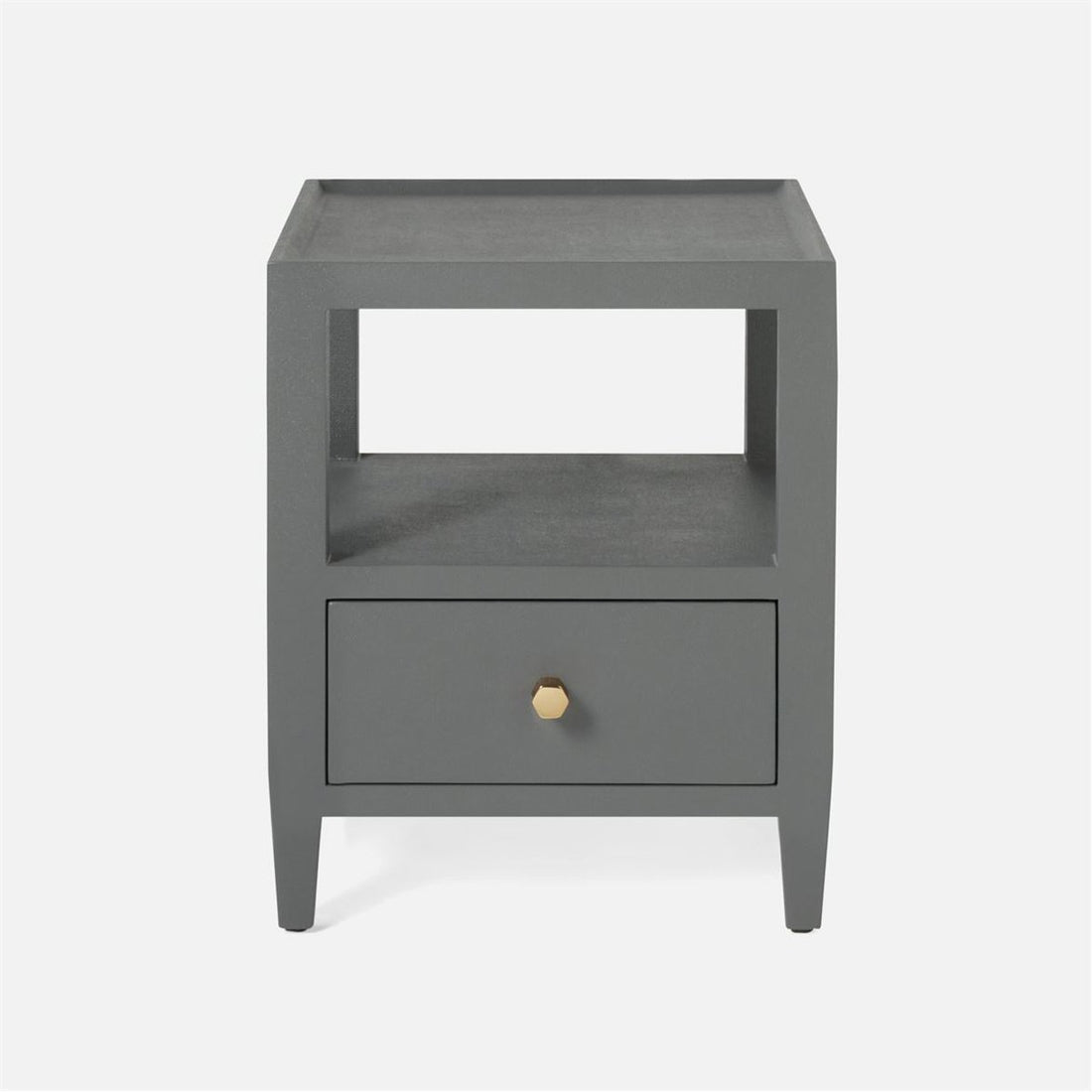 Made Goods Jarin 22-Inch Height Faux Belgian Linen Single Nightstand