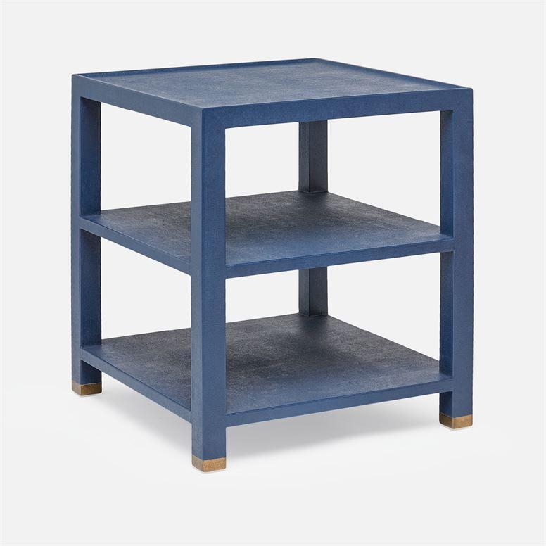 Made Goods Jarin Faux Belgian Square Side Table with Open Shelves