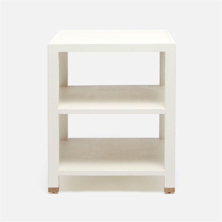 Made Goods Jarin Faux Belgian Square Side Table with Open Shelves