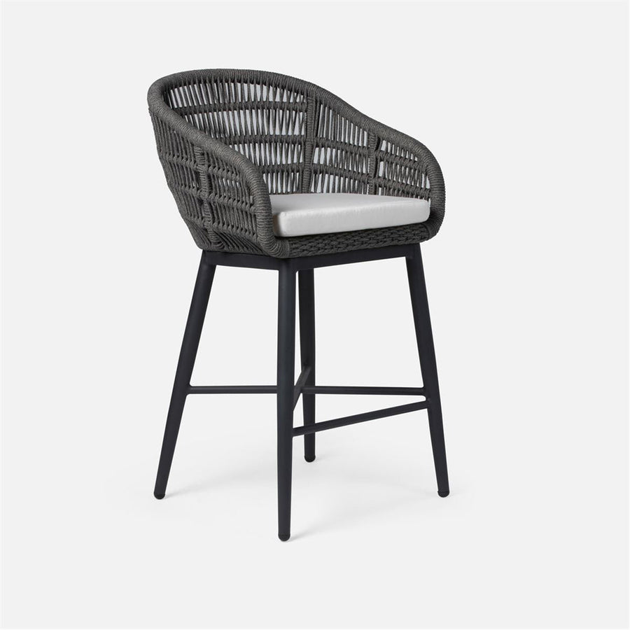 Made Goods Jolie Aluminum Outdoor Bar Stool in Alsek Fabric