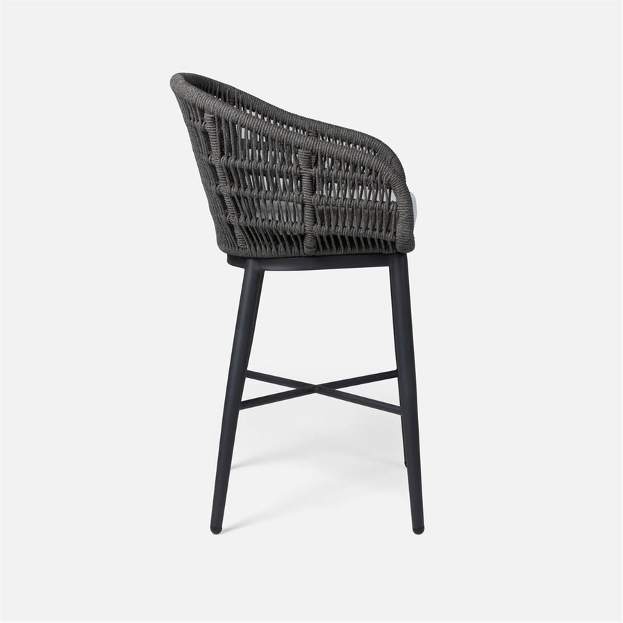 Made Goods Jolie Aluminum Outdoor Bar Stool in Clyde Fabric