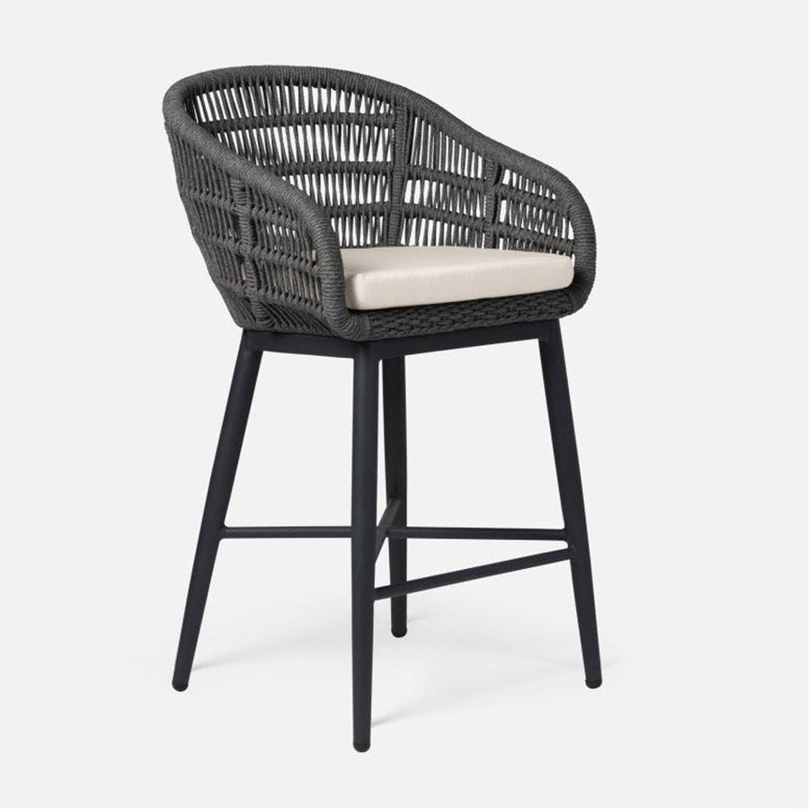 Made Goods Jolie Aluminum Outdoor Bar Stool in Weser Fabric