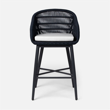 Made Goods Jolie Aluminum Outdoor Bar Stool in Alsek Fabric