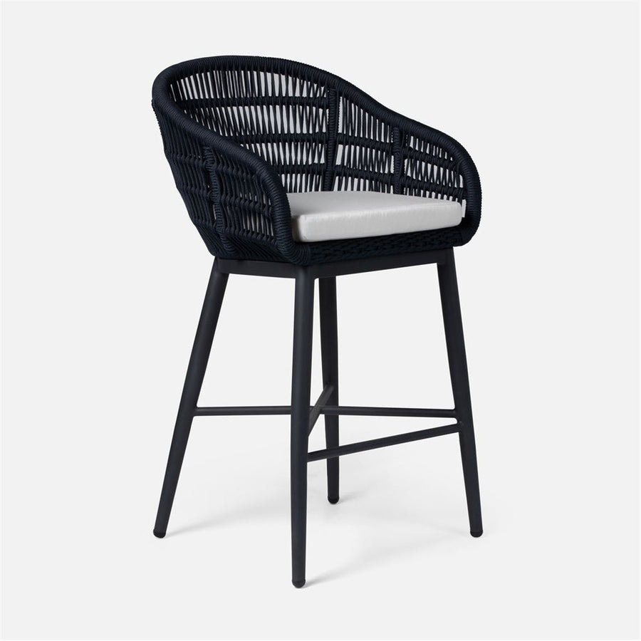 Made Goods Jolie Aluminum Outdoor Bar Stool in Alsek Fabric