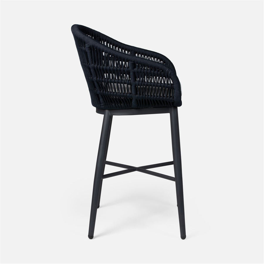 Made Goods Jolie Aluminum Outdoor Bar Stool in Clyde Fabric