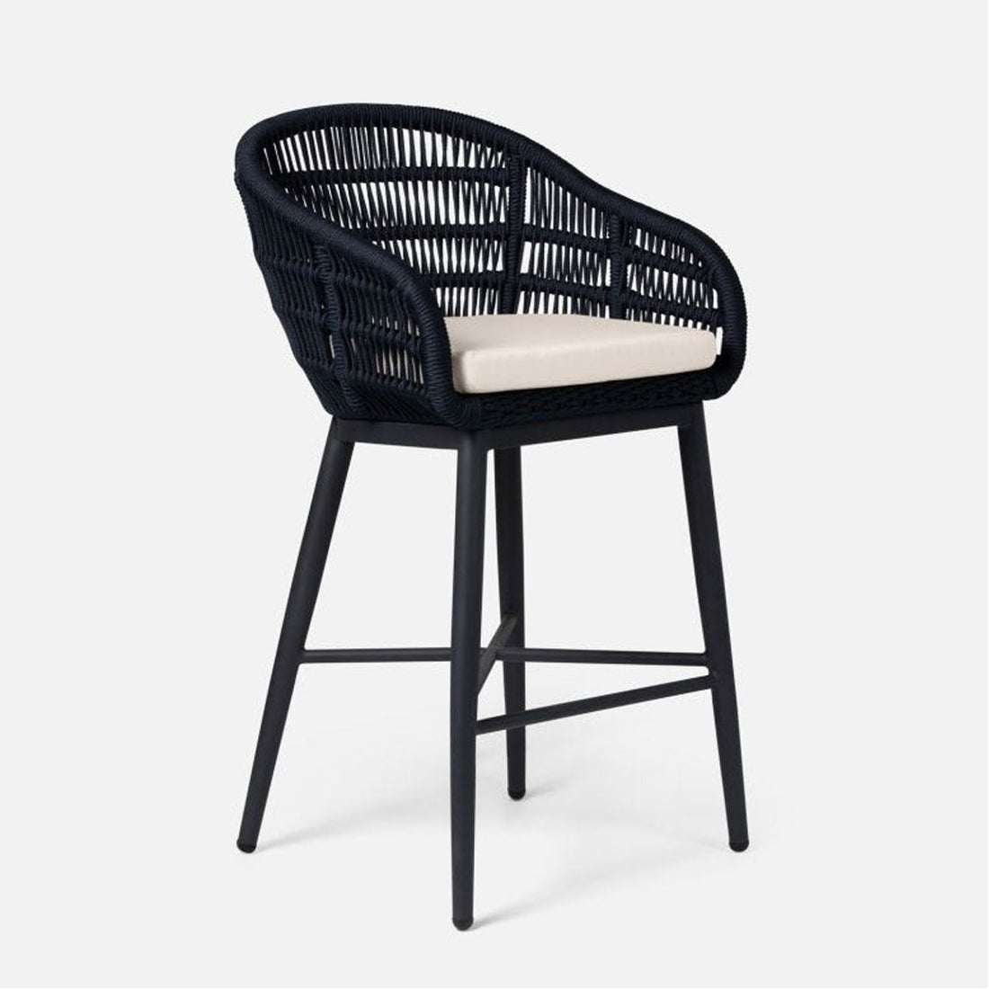 Made Goods Jolie Aluminum Outdoor Bar Stool in Volta Fabric