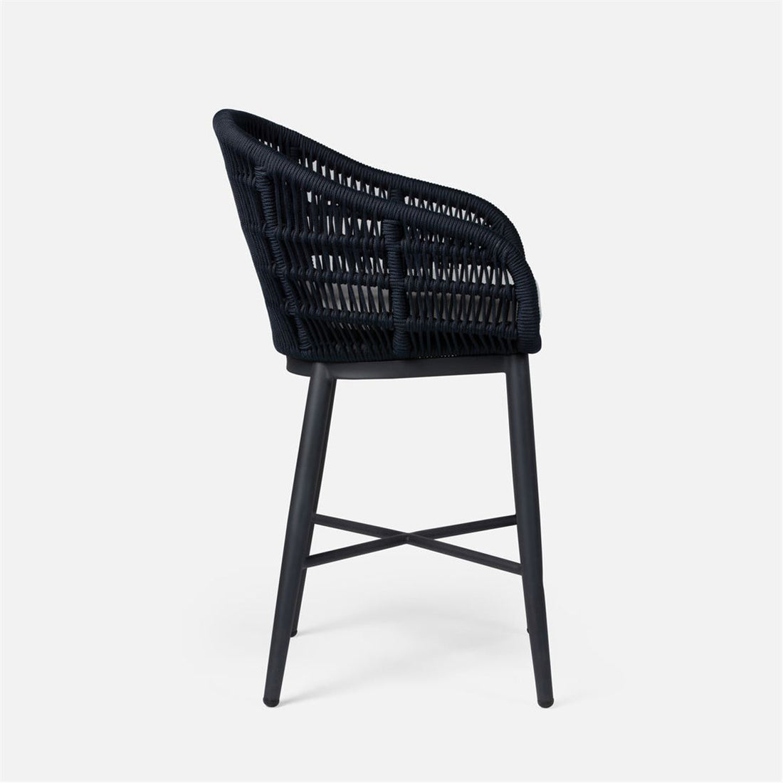 Made Goods Jolie Aluminum Outdoor Counter Stool in Weser Fabric