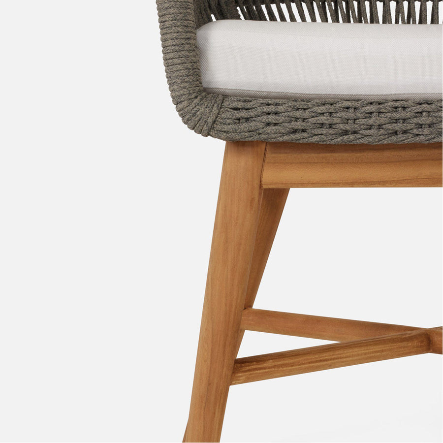 Made Goods Jolie Teak Outdoor Dining Chair in Alsek Fabric